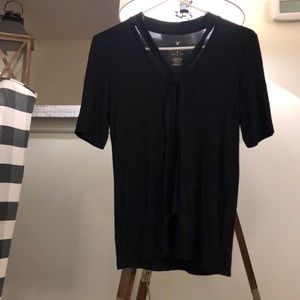 cute tie detailed top